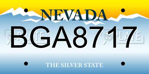 BGA8717 Nevada License Plate