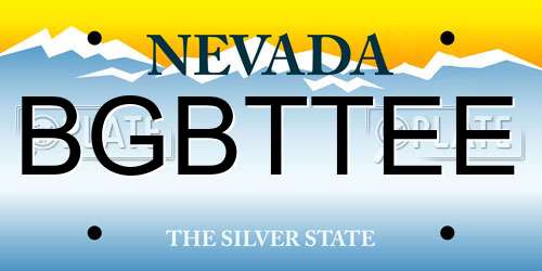 BGBTTEE Nevada License Plate