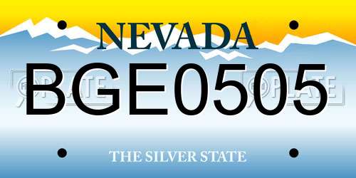 BGE0505 Nevada License Plate