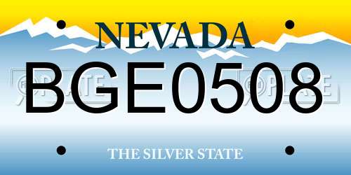 BGE0508 Nevada License Plate
