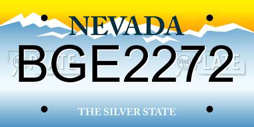 BGE2272 Nevada License Plate