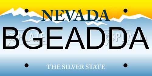 BGEADDA Nevada License Plate