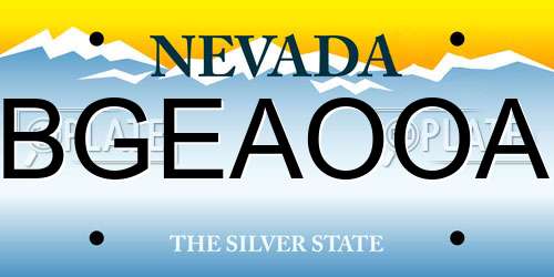 BGEAOOA Nevada License Plate