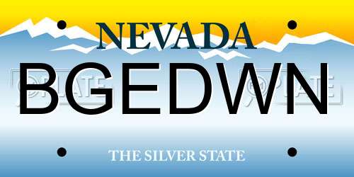 BGEDWN Nevada License Plate
