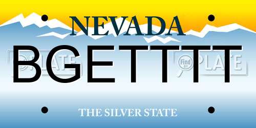 BGETTTT Nevada License Plate