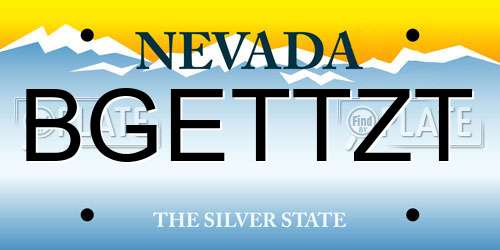 BGETTZT Nevada License Plate