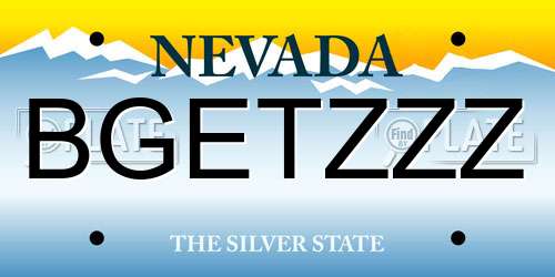 BGETZZZ Nevada License Plate