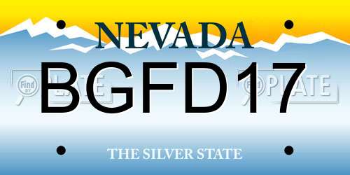 BGFD17 Nevada License Plate