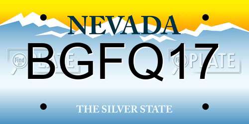 BGFQ17 Nevada License Plate