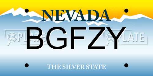 BGFZY Nevada License Plate