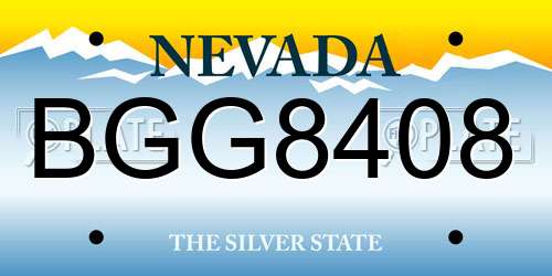 BGG8408 Nevada License Plate