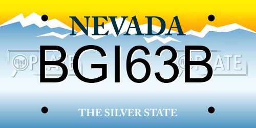 BGI63B Nevada License Plate