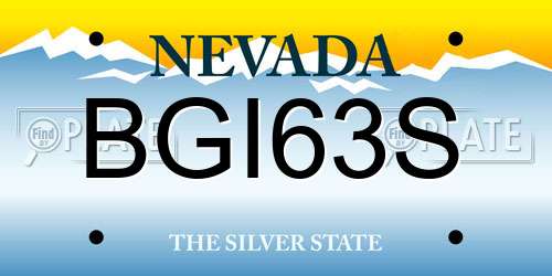 BGI63S Nevada License Plate