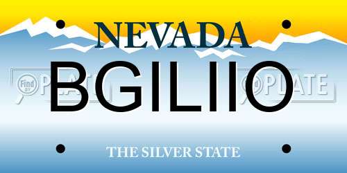 BGILIIO Nevada License Plate