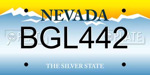 BGL442 Nevada License Plate