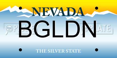 BGLDN Nevada License Plate