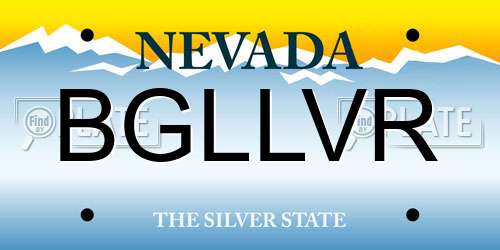 BGLLVR Nevada License Plate