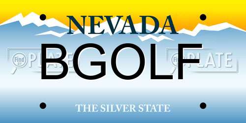 BGOLF Nevada License Plate