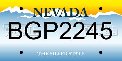 BGP2245 Nevada License Plate