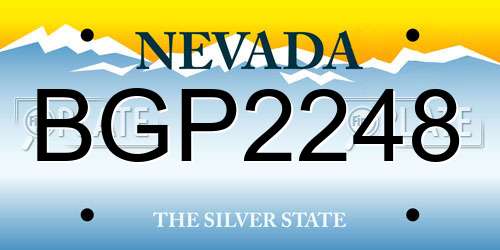 BGP2248 Nevada License Plate