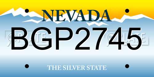BGP2745 Nevada License Plate