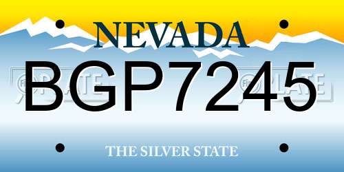 BGP7245 Nevada License Plate