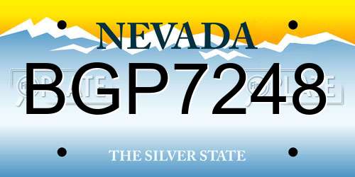 BGP7248 Nevada License Plate