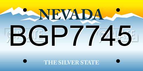 BGP7745 Nevada License Plate