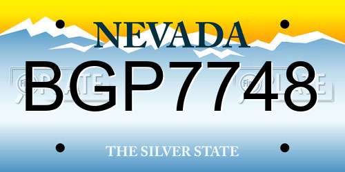 BGP7748 Nevada License Plate