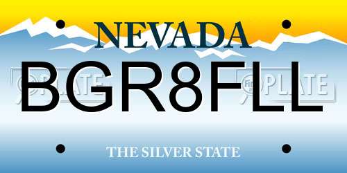 BGR8FLL Nevada License Plate