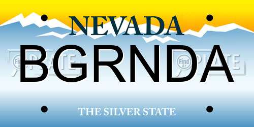 BGRNDA Nevada License Plate