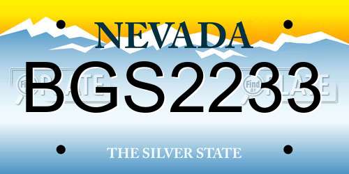 BGS2233 Nevada License Plate