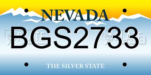 BGS2733 Nevada License Plate