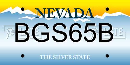 BGS65B Nevada License Plate