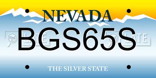 BGS65S Nevada License Plate