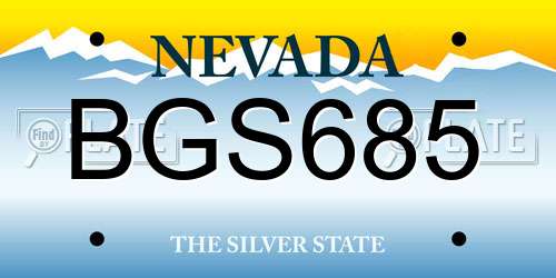 BGS685 Nevada License Plate