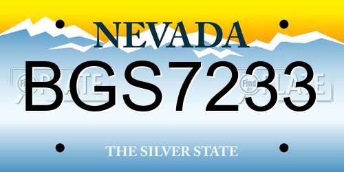 BGS7233 Nevada License Plate