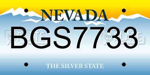 BGS7733 Nevada License Plate