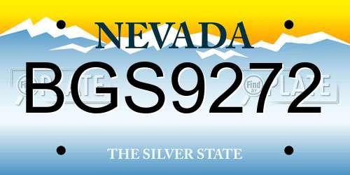 BGS9272 Nevada License Plate