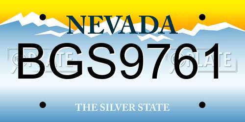 BGS9761 Nevada License Plate