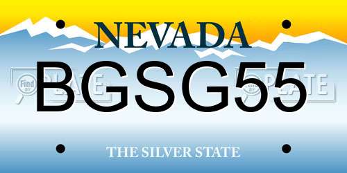 BGSG55 Nevada License Plate