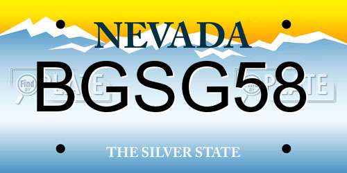 BGSG58 Nevada License Plate