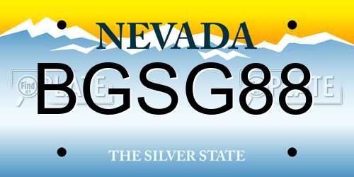 BGSG88 Nevada License Plate