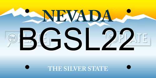 BGSL22 Nevada License Plate