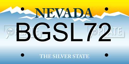 BGSL72 Nevada License Plate