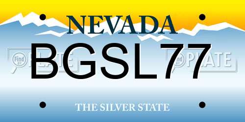 BGSL77 Nevada License Plate