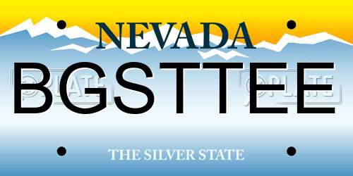 BGSTTEE Nevada License Plate