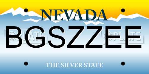 BGSZZEE Nevada License Plate