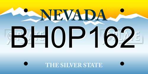 BH0P162 Nevada License Plate