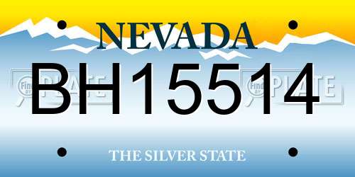 BH15514 Nevada License Plate
